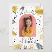 Gouden verjaardagsfeestje voor meisjes kaart (Voorkant)