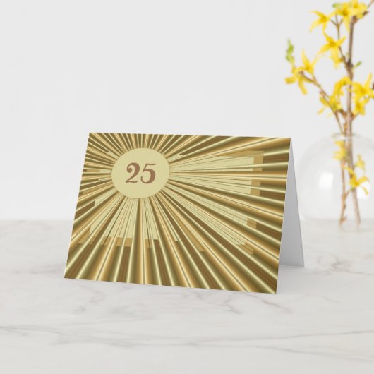 Gouden Verjaardagskaart Kaart (Gele Bloem)