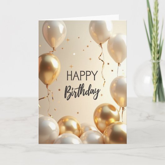 Gouden Verjaardagslint Kaart (Voorkant)