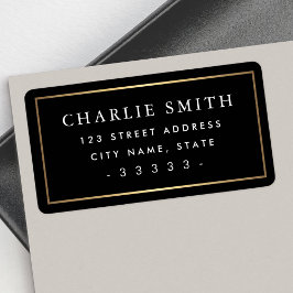 Gouden verloop rand zwart groot retouradres etiket