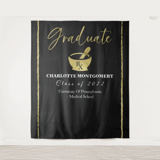 Gouden Verloop van de Apotheek Universiteit Afstud Wandkleed (Voorkant)