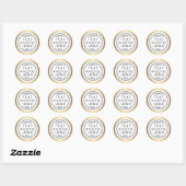 Gouden verlooprand aangepaste logo foto tekst ronde sticker (Vel)