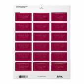 Gouden verlooprand bordeaux retouradres etiket (Full Sheet)