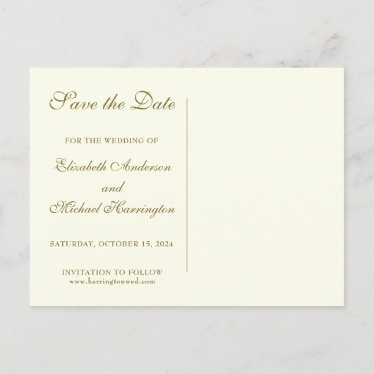  gouden Verlovingen engelenring Aankondigingskaart (Achterkant)