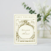  gouden Verlovingen engelenring Aankondigingskaart (Staand voorkant)