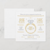 Gouden Verlovingen Ring Party Uitnodiging (Voorkant / Achterkant)