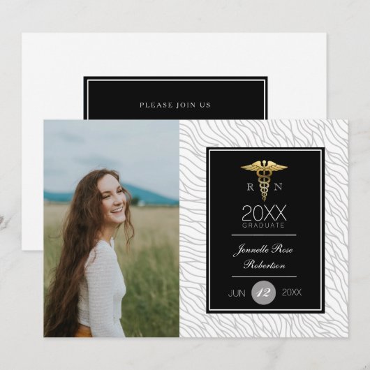 Gouden Verpleegkunde Afstudeerfeest | Aankondiging (Voorkant / Achterkant)