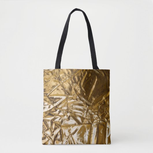 GOUDEN VERPLETTERDE TEXTIEL TOTE BAG (Voorkant)