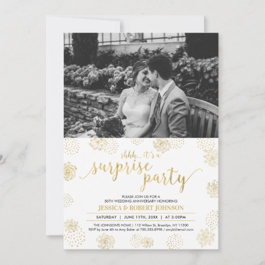 Gouden verrassing 50ste huwelijksverjaardag kaart (Voorkant)