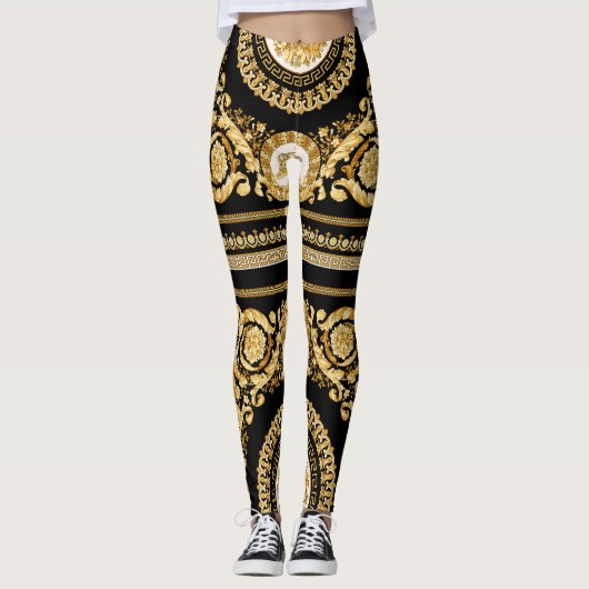 Gouden Versace Barocco leggings. GYMprestaties Leggings (Voorkant)