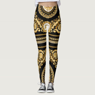 Gouden Versace Barocco leggings. GYMprestaties Leggings