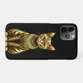 Gouden Versierde Kat Illustratie Case-Mate iPhone Case (Achterkant (horizontaal))