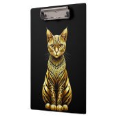 Gouden Versierde Kat Illustratie Klembord (Links)