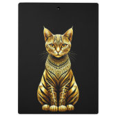 Gouden Versierde Kat Illustratie Klembord (Achterkant)