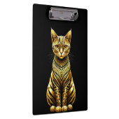 Gouden Versierde Kat Illustratie Klembord (Rechts)