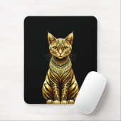 Gouden Versierde Kat Illustratie Muismat (Met muis)