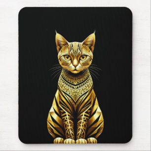 Gouden Versierde Kat Illustratie Muismat