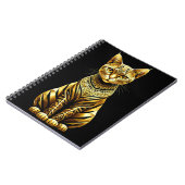 Gouden Versierde Kat Illustratie Notitieboek (Linkerzijde)