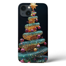 Gouden versierde kerstboom feestelijke stijl