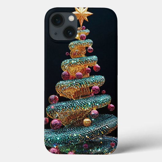 Gouden versierde kerstboom feestelijke stijl Case-Mate iPhone case (Achterkant)