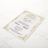 Gouden Versierde Klassieke Elegante Moslim Arabisc Folie Uitnodiging (Gedraaid)