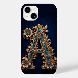 Gouden Versierde Letter A Case-Mate iPhone 14 Hoesje