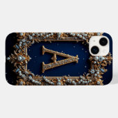 Gouden Versierde Letter A met Edelstenen Case-Mate iPhone Case (Achterkant (horizontaal))