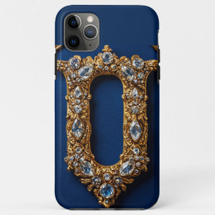 Gouden Versierde Letter V met Edelstenen Case-Mate iPhone Case