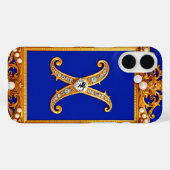Gouden Versierde Letter X met Edelstenen Case-Mate iPhone Case (Achterkant (horizontaal))
