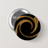 Gouden versiering ronde button 5,7 cm (Voorkant /achterkant)
