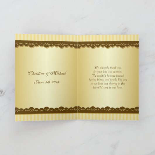 Gouden verstrengelde harten Trouw Bedankt (Binnen)