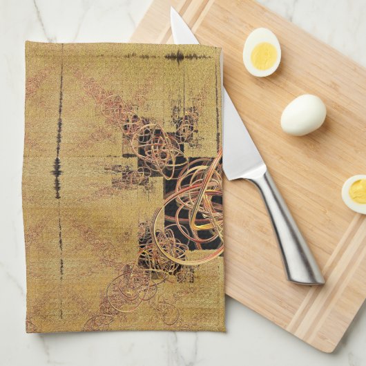 gouden verstrengeling theedoek (Quarter Fold)