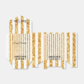 Gouden Verticale Glitter Boho Strepen Collectie Bedankdoosjes (Uitgevouwen)