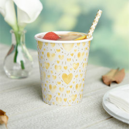 Gouden Vertroosting Aquarel Harten & Glitters Papieren Bekers