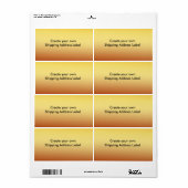 Gouden verzendadreslabel etiket (Full Sheet)