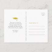 Gouden vette typografie afstuderen foto dank u briefkaart (Achterkant)