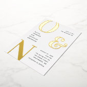 Gouden vette typografie moderne bruiloft + details folie uitnodiging (Gedraaid)