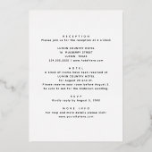 Gouden vette typografie moderne bruiloft + details folie uitnodiging (Achterkant)