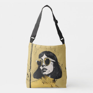 Gouden  Vibes Retro Portret Canvas tas