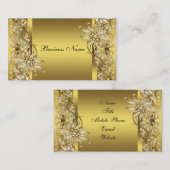Gouden Victoriaans bloem Elegant Goud Visitekaartje (Voorkant / Achterkant)
