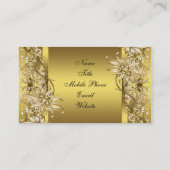 Gouden Victoriaans bloem Elegant Goud Visitekaartje (Achterkant)