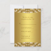 Gouden Victoriaans Bloemen Goud 50e Jubileum RSVP (Achterkant)