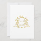Gouden Victoriaans Bloemen Lijst bruiloft Kaart (Achterkant)