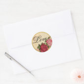 Gouden  Victoriaans Liefde Rozen Envelop Seal Ronde Sticker (Envelop)