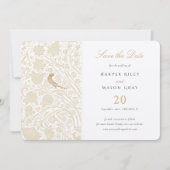 Gouden Victoriaans Tortelduifjes Bewaar de datum Kaart (Voorkant)