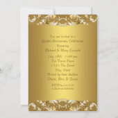 Gouden Victoriaanse Bloemen Goud 50e Verjaardag Kaart (Achterkant)
