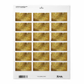 Gouden viering glinsterende kerst adreslabels etiket (Full Sheet)