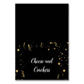 Gouden Viering op Black Buffet Food Labels Kaart (Voorkant)