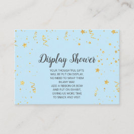 Gouden Viering op Blauwe Vertoningsdouche Informatiekaartje