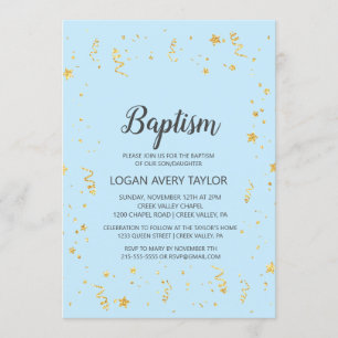 Gouden Viering op Blue Baptism Kaart